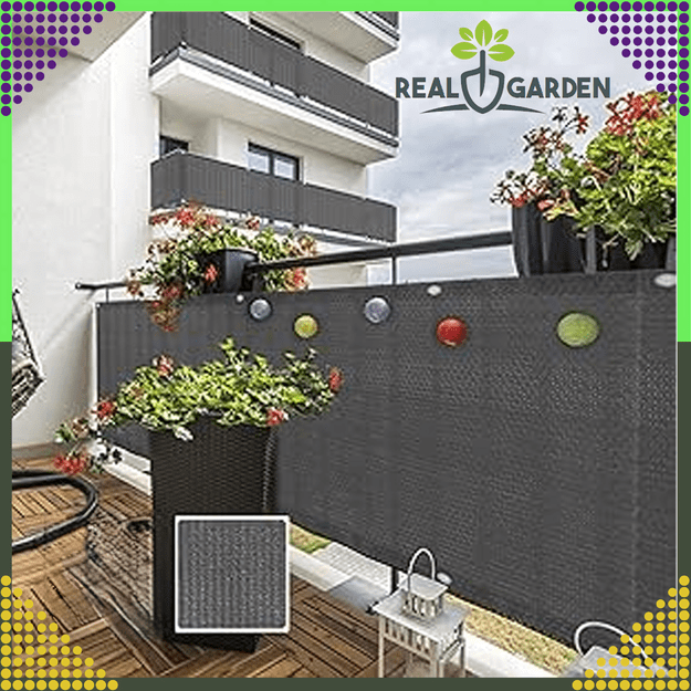 Osłona Balkonowa Mata Tarasowa Siatka na Balkon Taras Płot 1x5m UV 95%  10