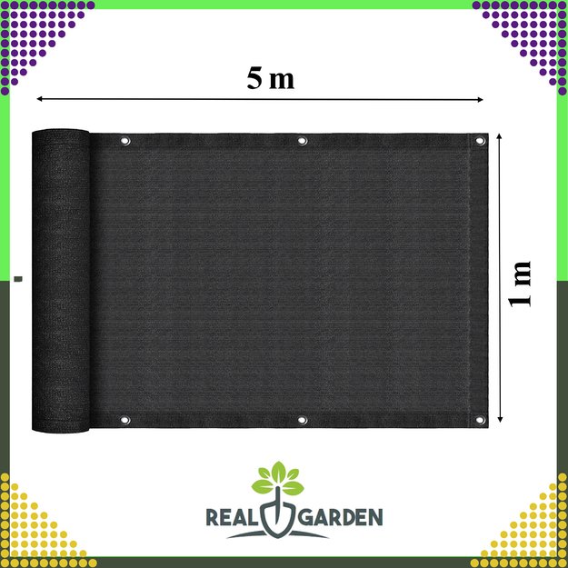 Osłona Balkonowa Mata Tarasowa Siatka na Balkon Taras Płot 1x5m UV 95%  6