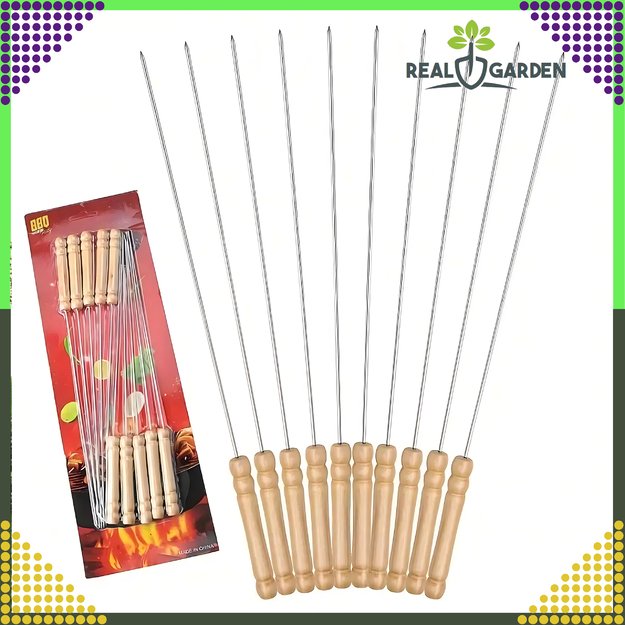 Skewers, Skewers, Metal Grill Skewers, 10 pcs, 30 cm