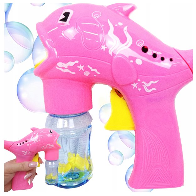 Pistolet na Bańki Maszyna do Baniek Mydlanych Generator Delfin Płyn