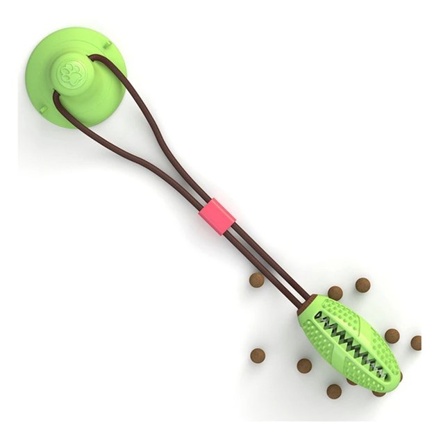 INTERACTIVE DOG FOOD TREAT TOY WITH SUCTION CUP CHEEKER