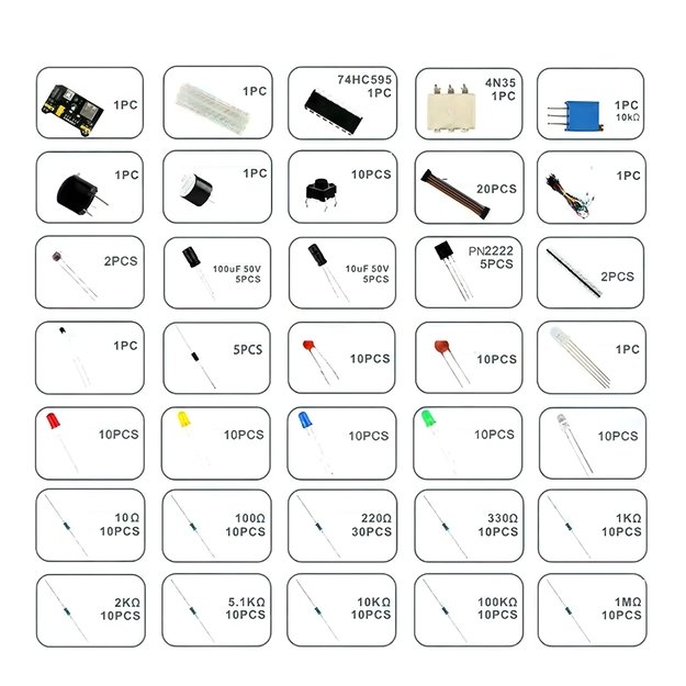 ZESTAW STARTOWY KOMPONENTÓW ARDUINO UNO R3 DO NAUKI PROGRAMOWANIA XXL  23