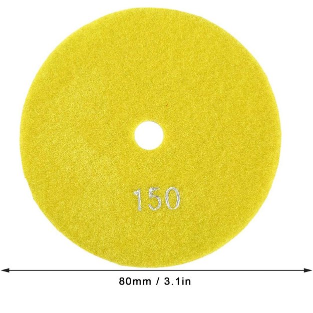 10x Tarcza Diamentowa Polerska 80mm do Szlifowania Gresu Płytek Na Rzep 150 23