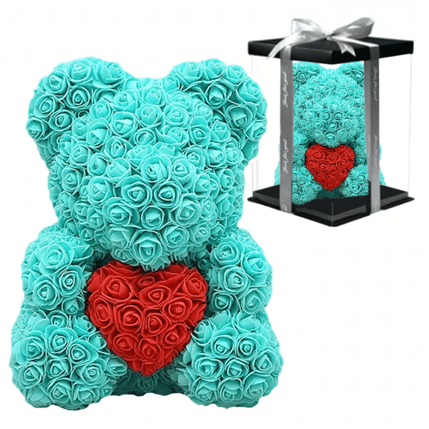 Teddy Bear with Roses Valentine's Day Gift for Mom Wife Grandma Large Set of Roses 40 cm