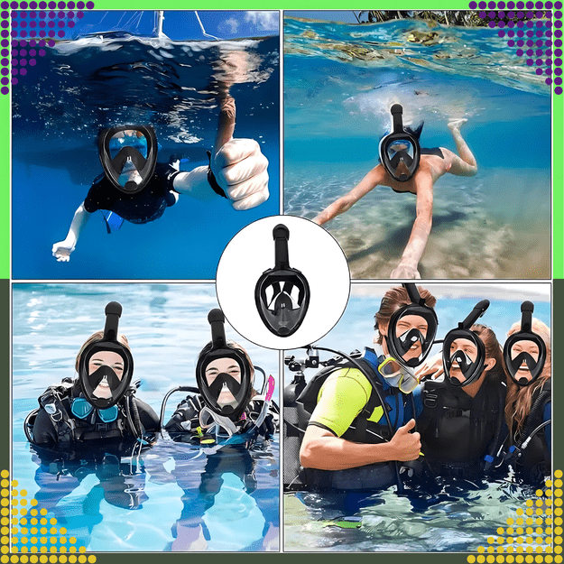 Maska do Nurkowania Pływania Snorkelingu Wody Pełnotwarzowa na Basen L/XL  11