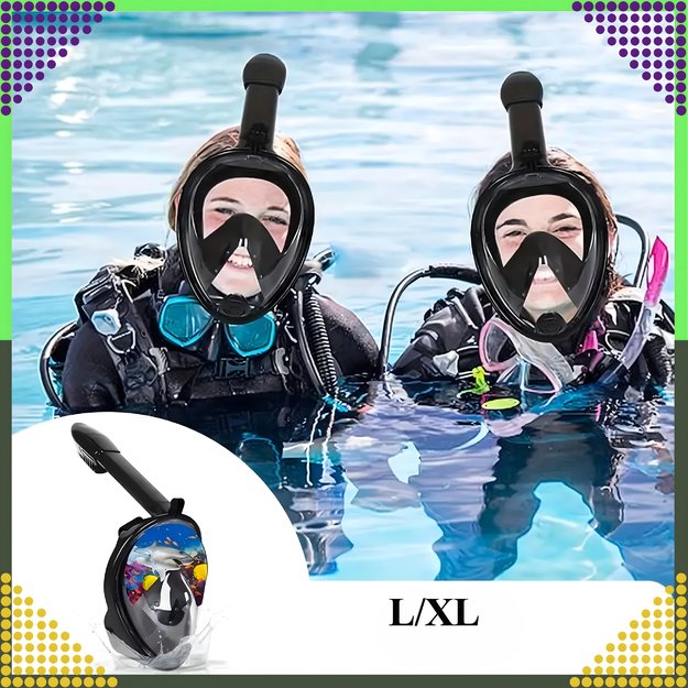 Maska do Nurkowania Pływania Snorkelingu Wody Pełnotwarzowa na Basen L/XL  14