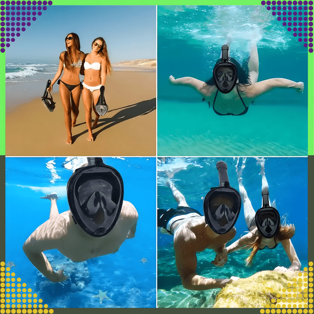 Maska do Nurkowania Pływania Snorkelingu Wody Pełnotwarzowa na Basen L/XL  12