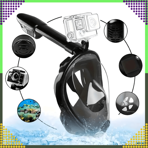 Maska do Nurkowania Pływania Snorkelingu Wody Pełnotwarzowa na Basen L/XL  9
