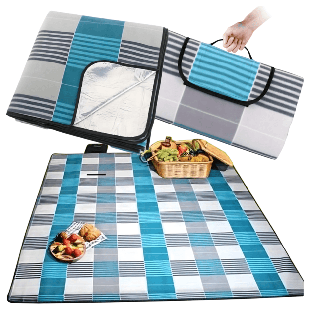 Lauko pikniko kilimėlis su izoliacija, sulankstomas, atsparus vandeniui, 200 cm