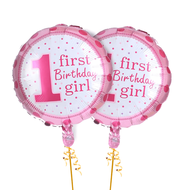 Balionai 1-ojo gimtadienio mergaitei, vienerių metų mergaitei, 5 žvaigždučių balionų rinkinys