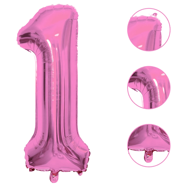 Balony na 1 Urodziny Roczek Dziewczynka Zestaw 5 szt Gwiazdki Balon  4