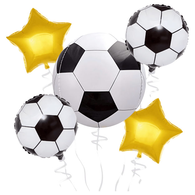 Set of 5 Soccer Balloons Birthday Balls