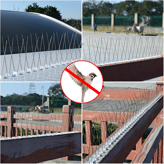 100 x METALOWE STALOWE NIERDZEWNE KOLCE NA PTAKI GOŁĘBIE WRÓBLE NA PARAPET GZYMS 50CM  27