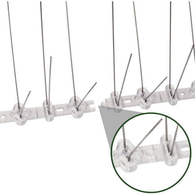 100 x METALOWE STALOWE NIERDZEWNE KOLCE NA PTAKI GOŁĘBIE WRÓBLE NA PARAPET GZYMS 50CM  4