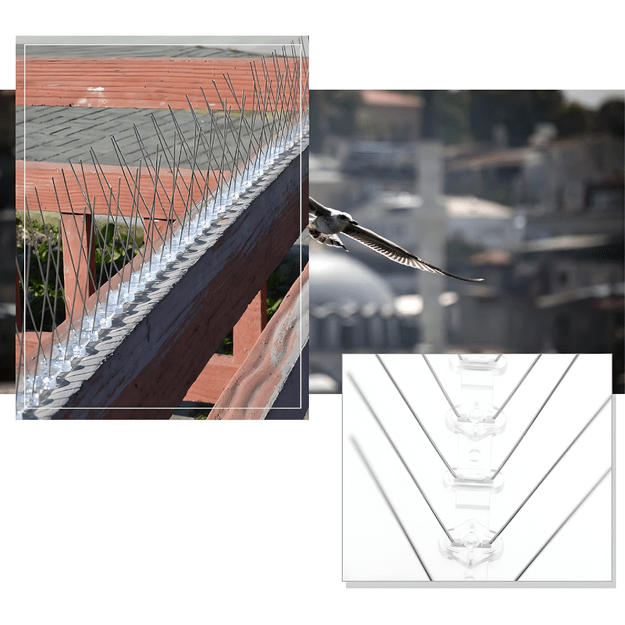 100 x METALOWE STALOWE NIERDZEWNE KOLCE NA PTAKI GOŁĘBIE WRÓBLE NA PARAPET GZYMS 50CM  24