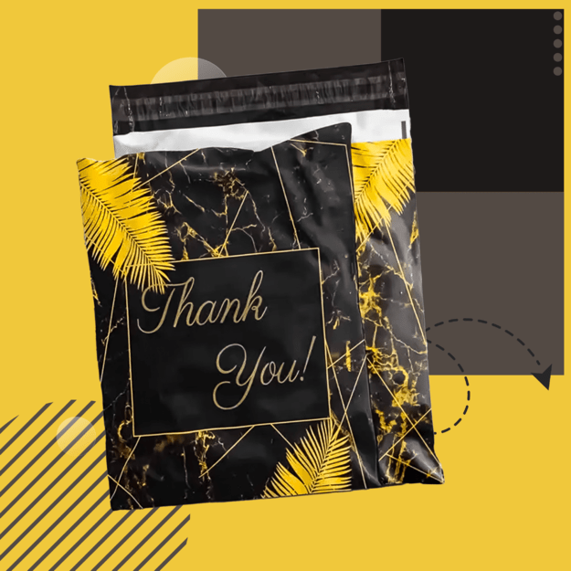 COURIER FOIL PACKAGES STRONG FOIL ENVELOPE 255x370 THANK YOU 50pcs