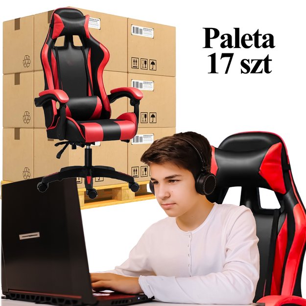 17x FOTEL GAMINGOWY BIUROWY OBROTOWY KUBEŁKOWY KRZESŁO BIURKA MOCNE DO 150 KG! 