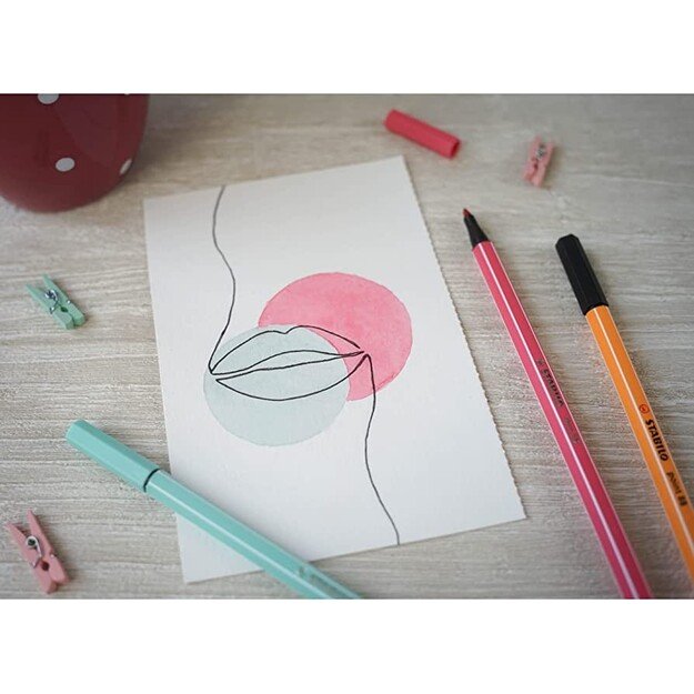 Stabilo - Pen 68 ARTY, cardboard wallet of 65 colors 1