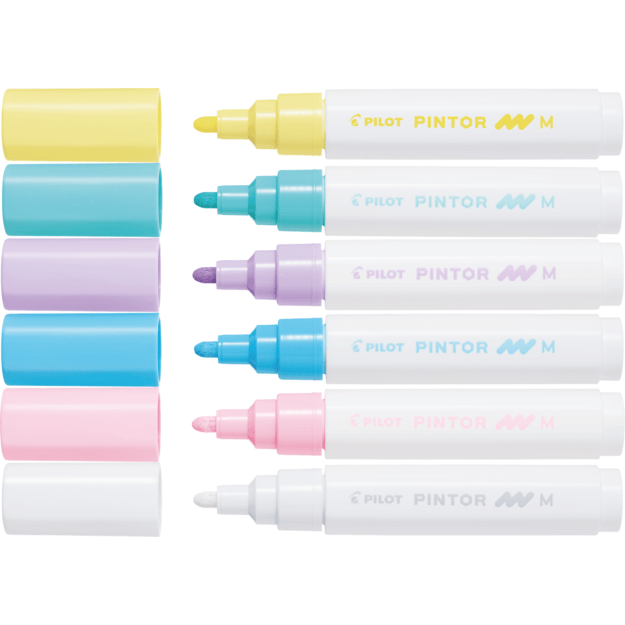 Pilot - Pintor Marker Fine Pastel Mix 6 colors (Medium Tip) 1