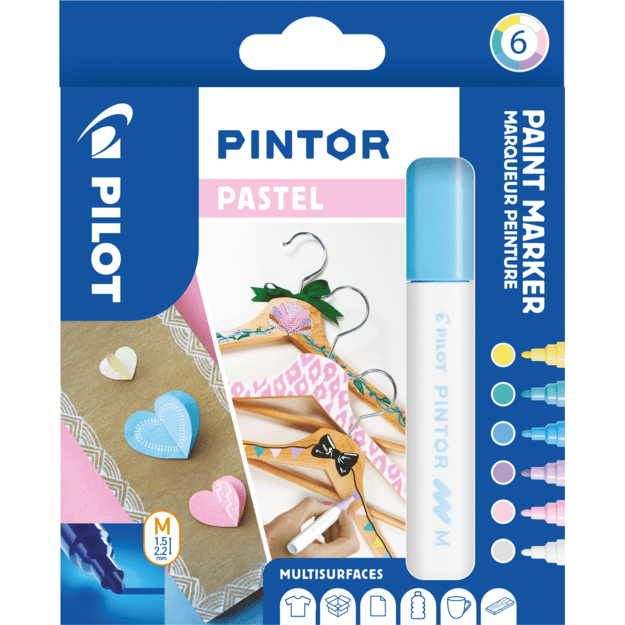Pilot - Pintor Marker Fine Pastel Mix 6 colors (Medium Tip) 2