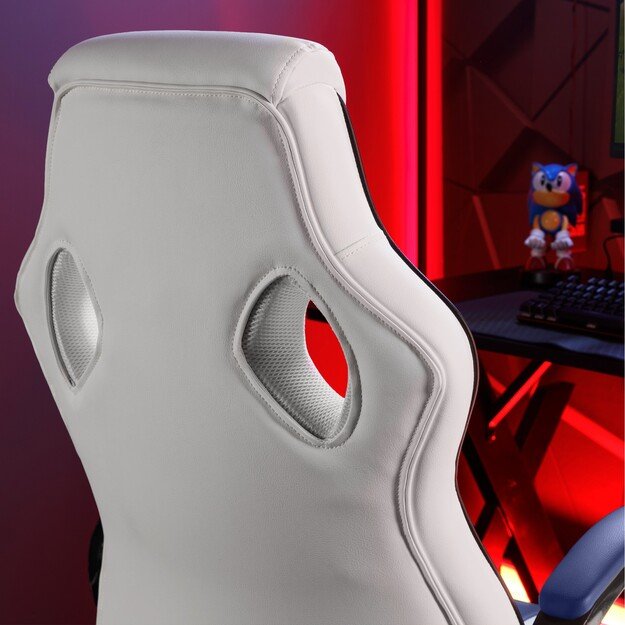Xrocker Maverick Height Adjustable Office Gaming Chair - White And Blue 4