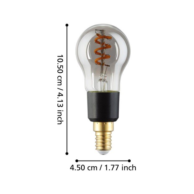 EGLO - E14 P45 spiral, smoke - Warm white - Zigbee, Bluetooth 4