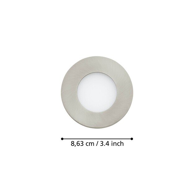 EGLO - Set of 3x Fueva-Z recessed brushed steel Ø8.5 - TW - Zigbee, Bluetooth 4