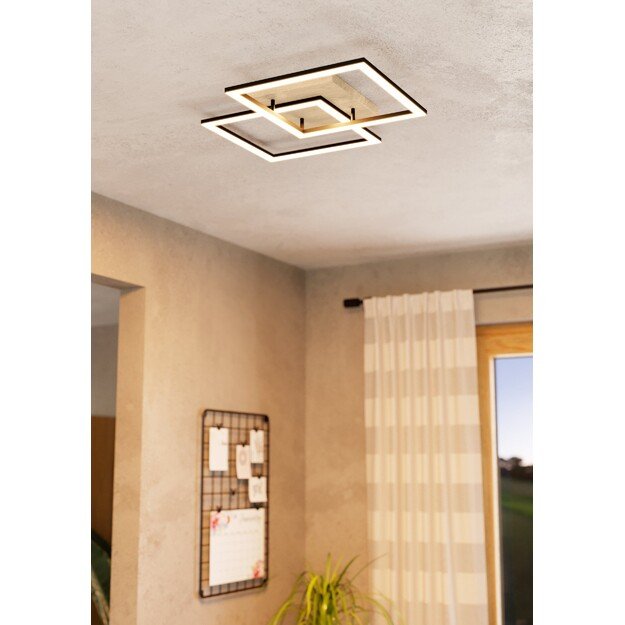 EGLO - Lomaltas-Z ceiling lamp black and oak 49.5x77 - TW - Zigbee, Bluetooth 1