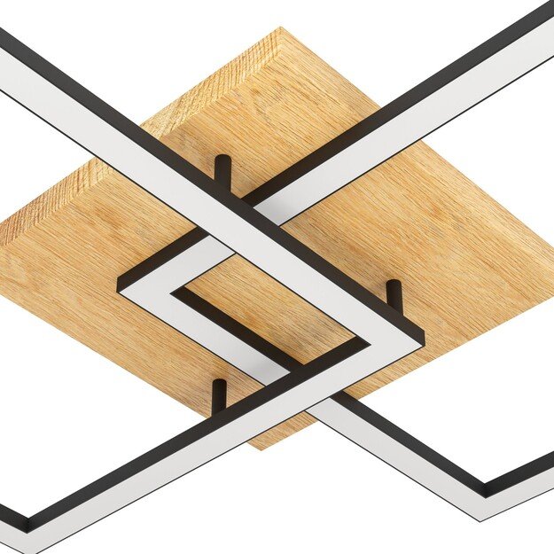 EGLO - Lomaltas-Z ceiling lamp black and oak 49.5x77 - TW - Zigbee, Bluetooth 4
