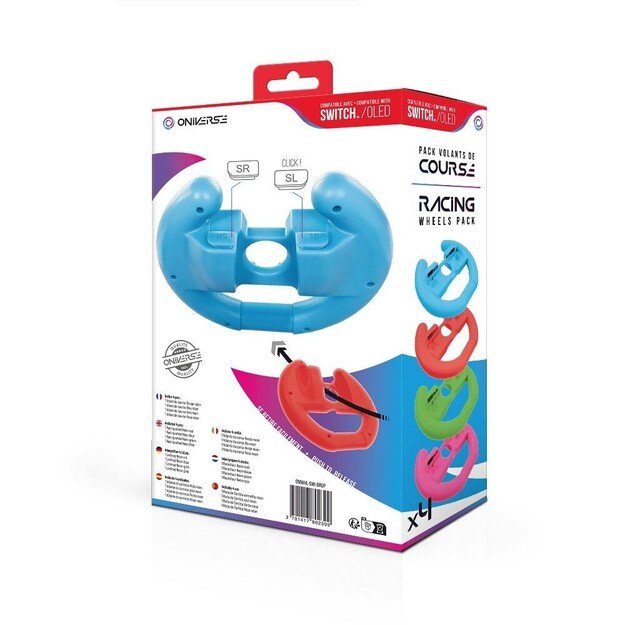 ONIVERSE - Pack of 4 Racing wheel controller holders - Blue/Red/Green/Pink 1