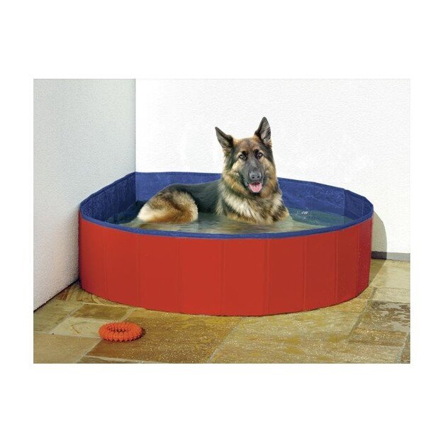Flamingo - Doggy Splash Pool Blue/Red M - 120X30 CM (540058500230) 1