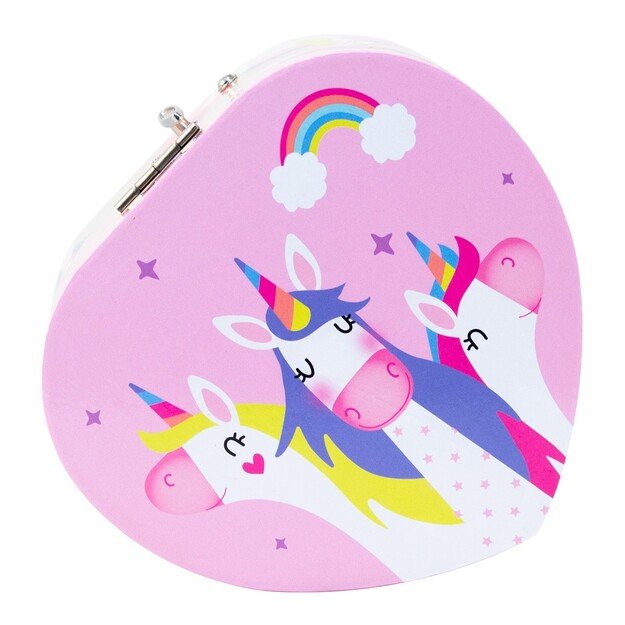 Magni - Jewellery box with music, Unicorn heart, pink - (3922) 1