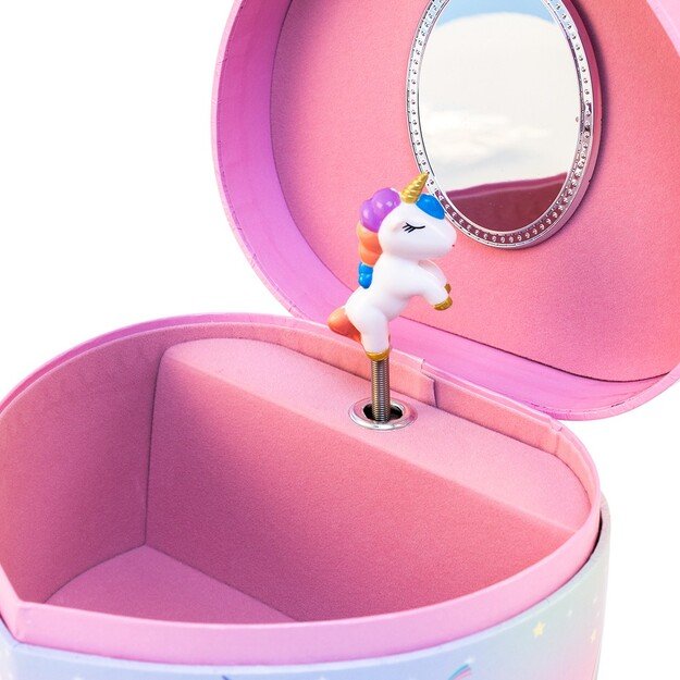 Magni - Jewellery box with music, Unicorn heart, pink - (3922) 2