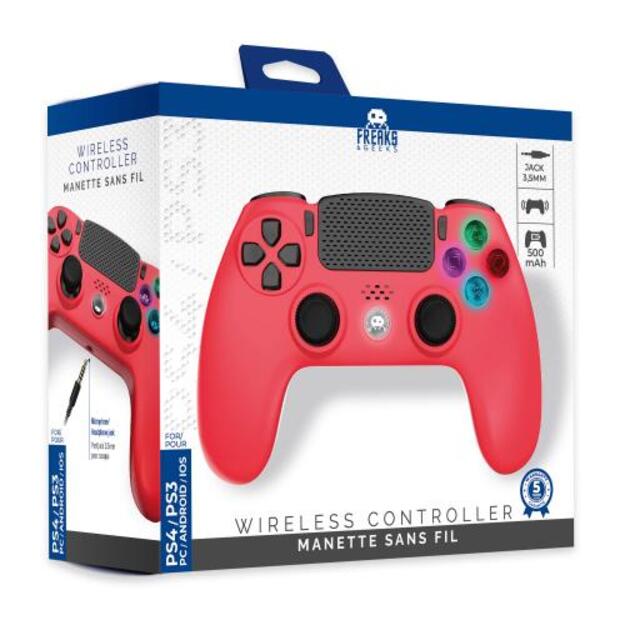 Wireless Controller for PS4 with 3,5mm jack slot - LED - Red 1