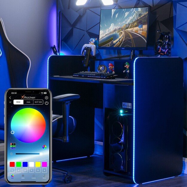 Xrocker Electra Desk - Black With Black Led 4