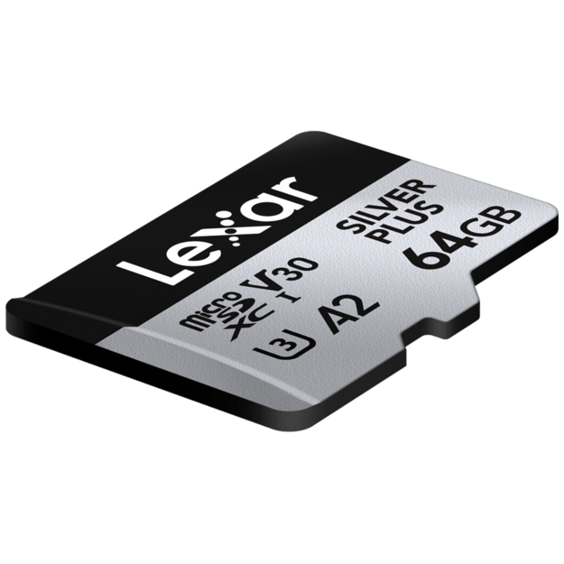 Lexar - microSDXC Professional SILVER Plus UHS-I/U3/A2/4K R205/W100 (V30) - 64GB 1