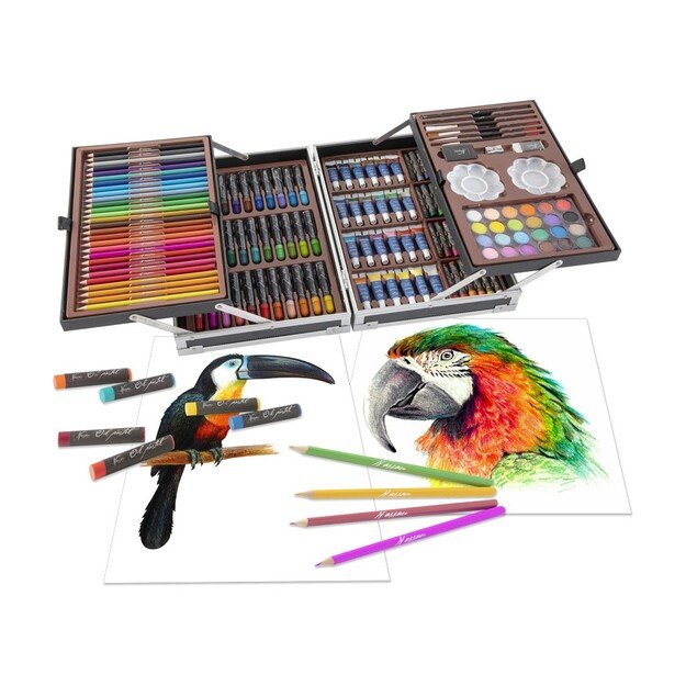 Nassau - Art set 145 pcs in metal box, black - 34x23cm - (K-AR0945/GE) 1