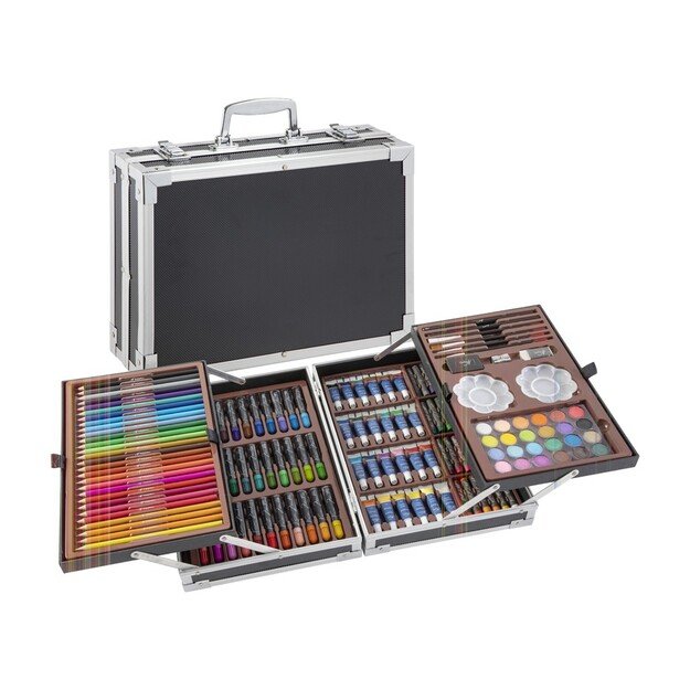 Nassau - Art set 145 pcs in metal box, black - 34x23cm - (K-AR0945/GE) 3