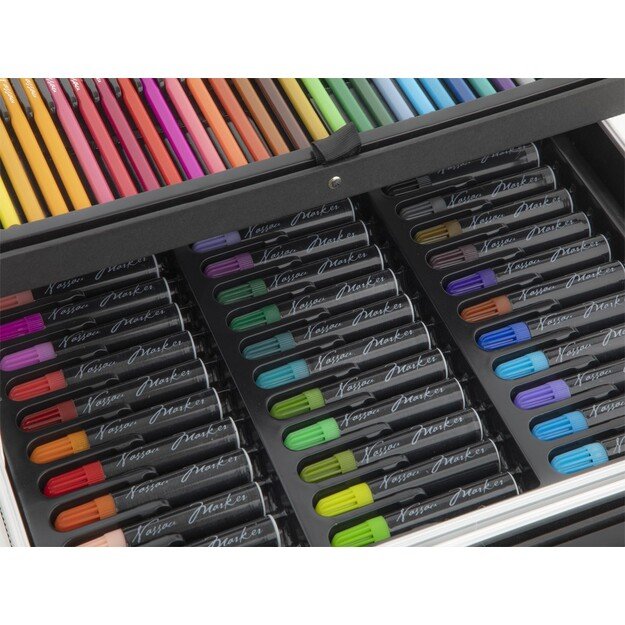 Nassau - Art set 145 pcs in metal box, black - 34x23cm - (K-AR0945/GE) 6