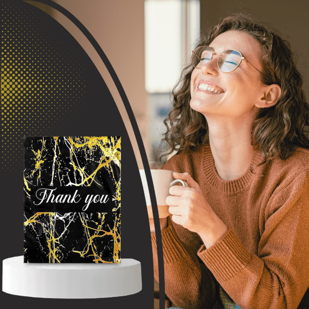 FOLIOPAKI KURIERSKIE MOCNE 255X370 ZŁOTY MARMUR THANK YOU 50SZT. 5