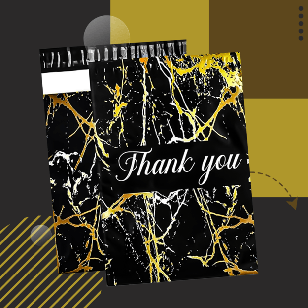 FOLIOPAKI KURIERSKIE MOCNE 255X370 ZŁOTY MARMUR THANK YOU 50SZT. 2