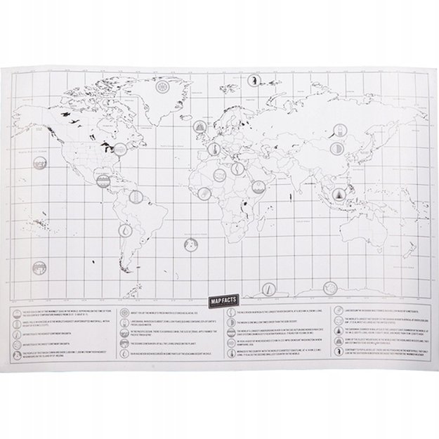 MAPA ŚWIATA ZDRAPKA DUŻA PREZENT DLA PODRÓŻNIKA PLAKAT + TUBA 42x30 CM 2