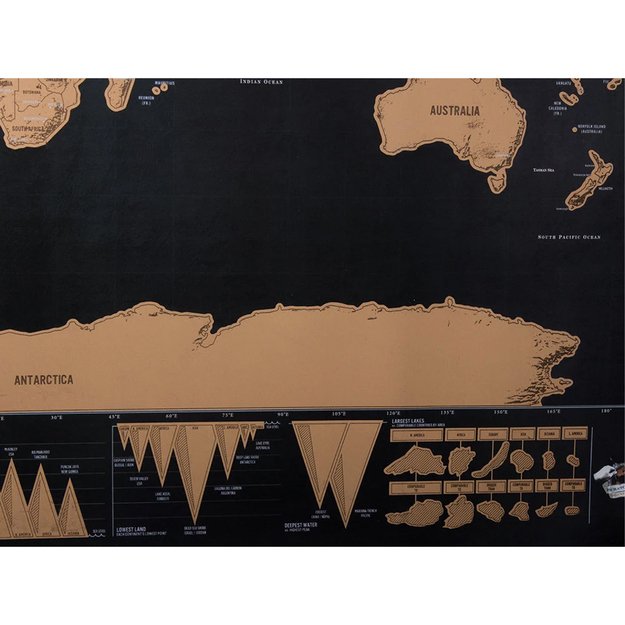 MAPA ŚWIATA ZDRAPKA DUŻA PREZENT DLA PODRÓŻNIKA PLAKAT + TUBA 42x30 CM 13