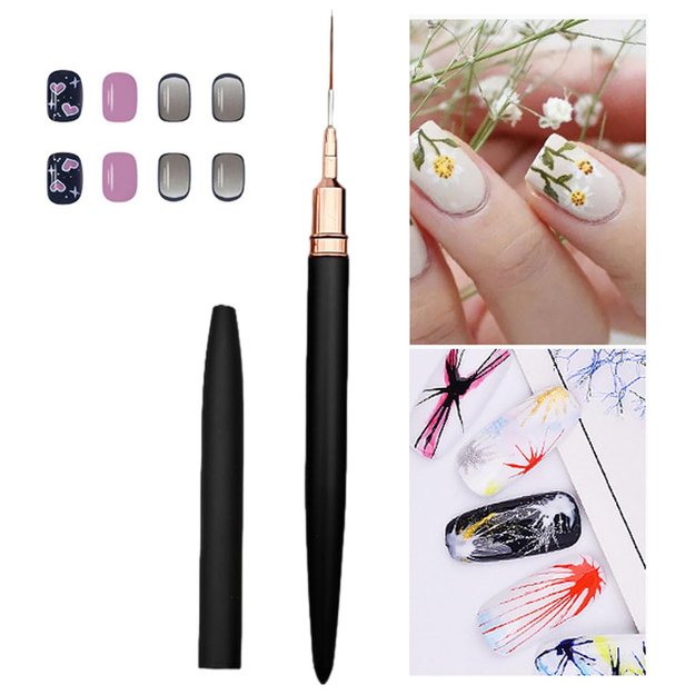 ZESTAW PĘDZLI PĘDZELKÓW DO ZDOBIENIA PAZNOKCI MANICURE WZORKÓW HYBRYDA ŻEL 8
