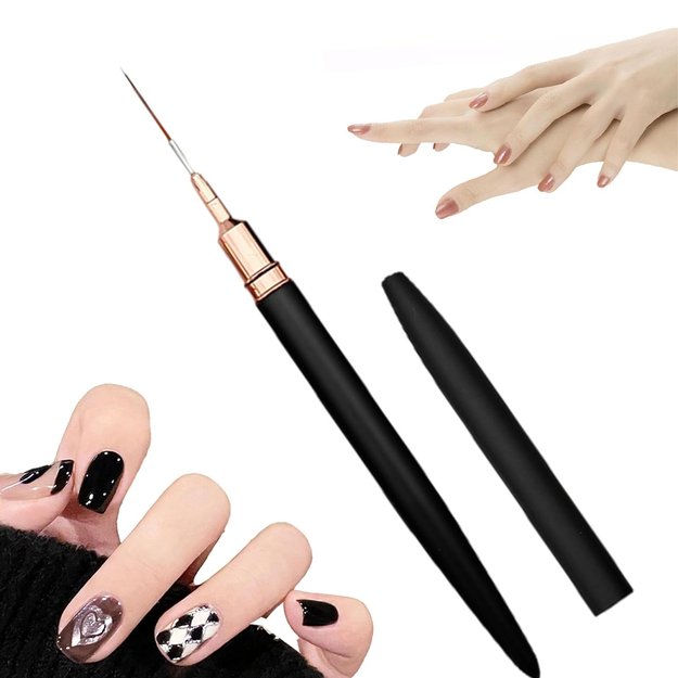 ZESTAW PĘDZLI PĘDZELKÓW DO ZDOBIENIA PAZNOKCI MANICURE WZORKÓW HYBRYDA ŻEL 6