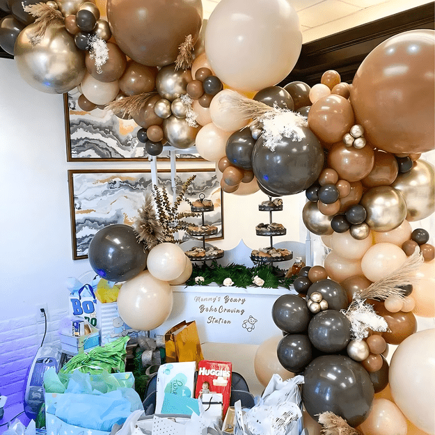 Girlanda Balonowa Zestaw Balonów na Urodziny Wesele Złote Brązowe 130 ele 3