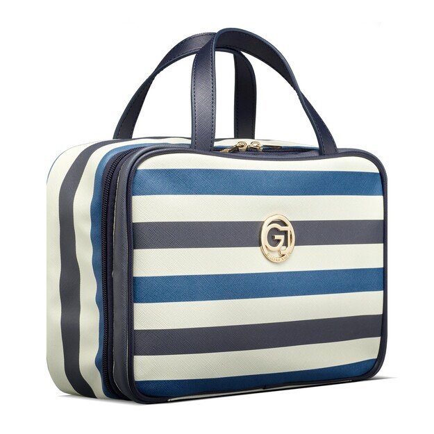 Gillian Jones - Organizer Cosmetic bag w. hangup function - Dark blue/white stripes 3