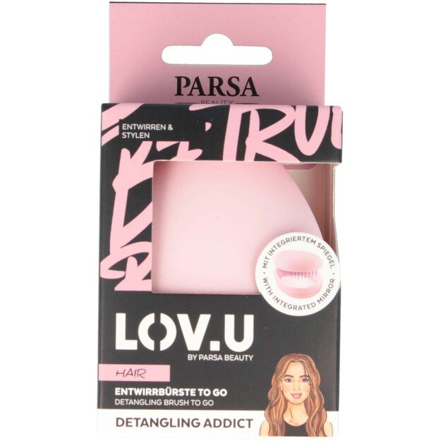 Parsa - LOV.U W&D Pocket Detangler Brush Pink 1