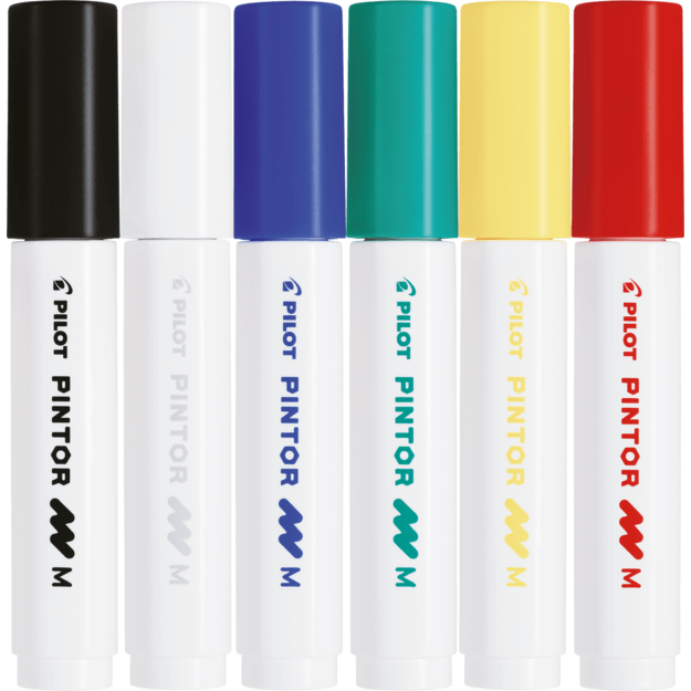 Pilot - Pintor Marker box with 6 classic colors (Medium Tip) 6