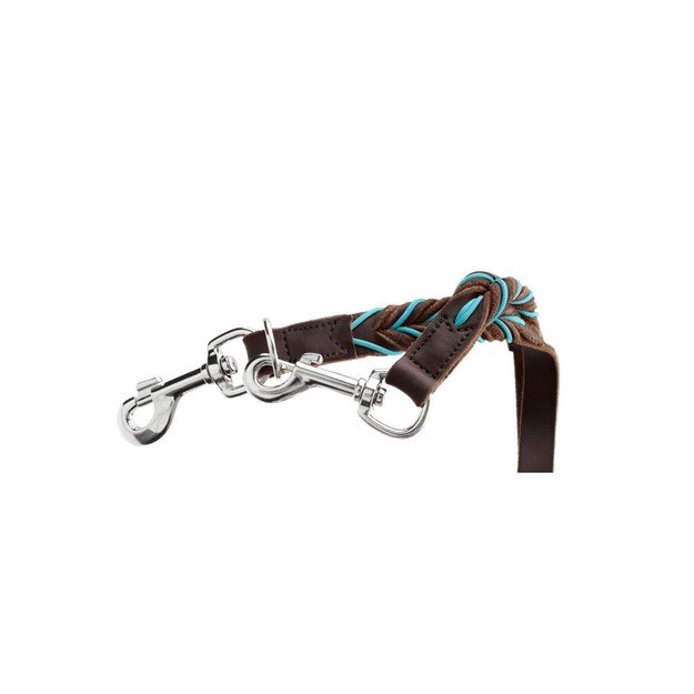 Hunter - Training leash Solid Education Cord 20/200, dark brown/turquoise - (69326) 1